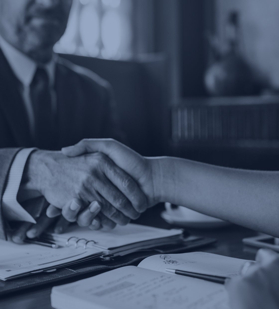Attorney and client in consultation